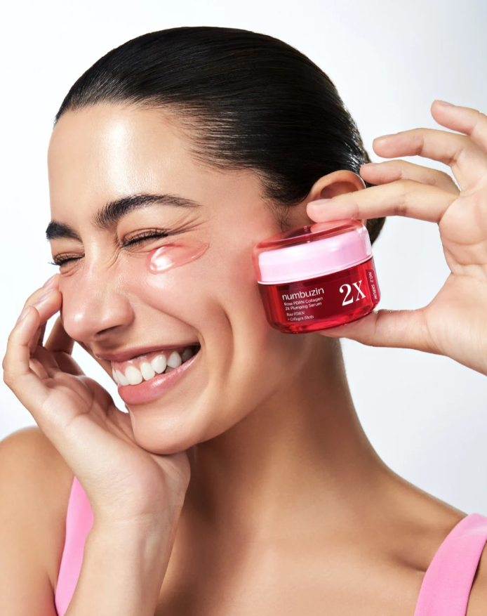 Želejas tekstūras “collagen shot” serums Numbuzin No.2 Rose PDRN Collagen 2X Plumping