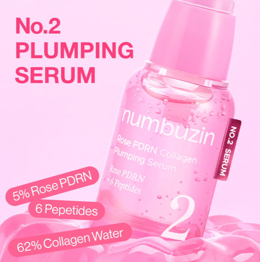 Kolagēna serums mitrināšanai un tvirtumam Numbuzin No.2 Rose PDRN Collagen Plumping