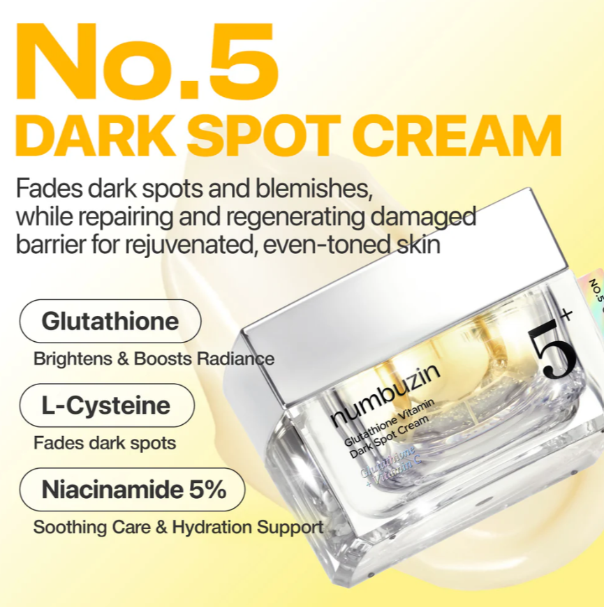 Krēms pigmentācijas mazināšanai Numbuzin No.5 Glutathione Dark Spot Cream