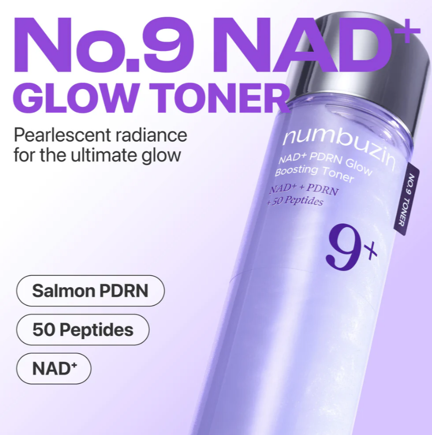 Mirdzumu pastiprinošs toniks Numbuzin No.9+ NAD+ PDRN Glow Boosting Toner